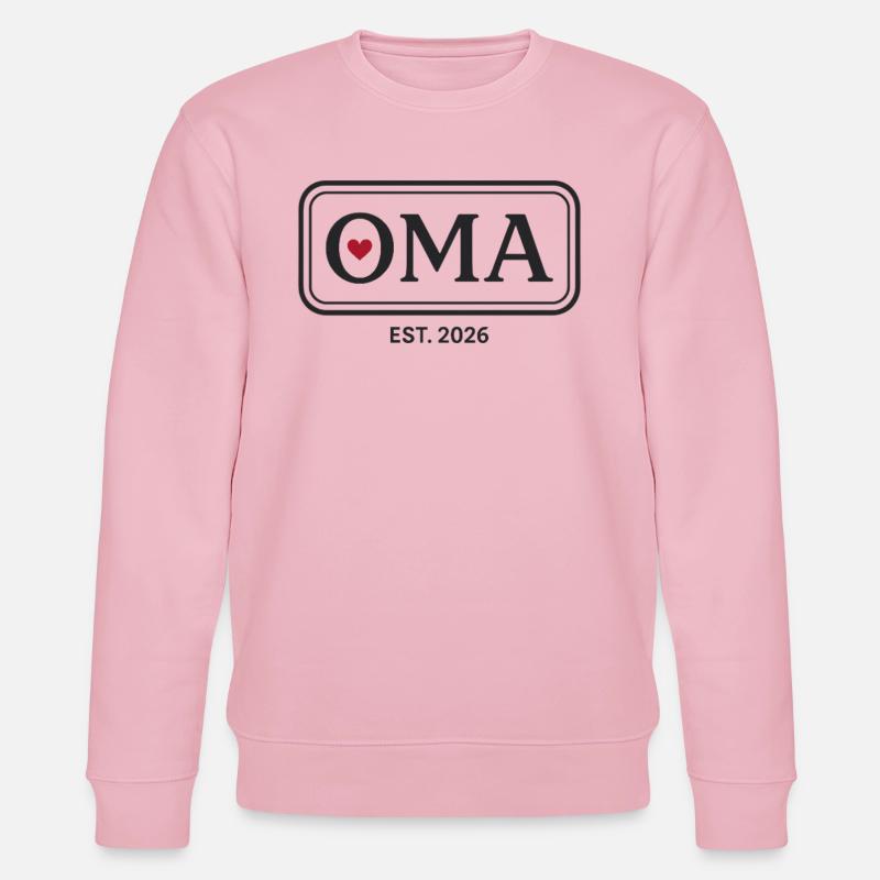 OMA EST. 2026 Stolze Großmutter Ankündigung - Stanley/Stella Unisex Bio-Sweatshirt CHANGER  - Hellrosa