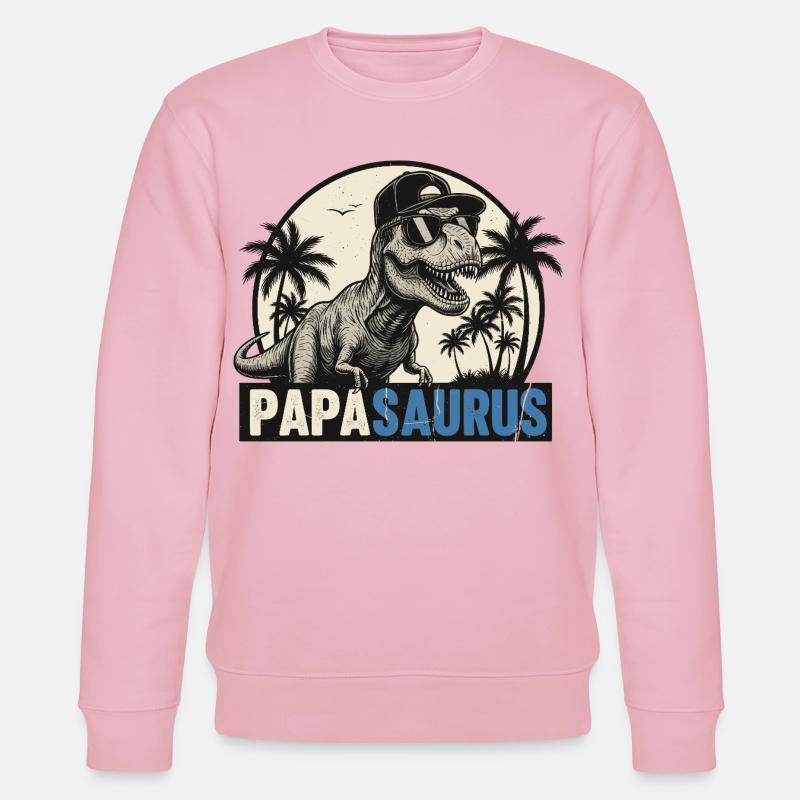 Papasaurus – Cool T-Rex Father Design - Sweat bio CHANGER Stanley/Stella Unisexe - rose pâle