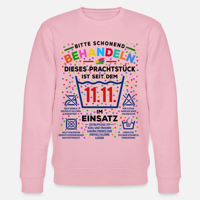 seit 11.11. im Einsatz | Karneval Kostüm - Stanley/Stella Unisex Bio-Sweatshirt CHANGER  - Hellrosa