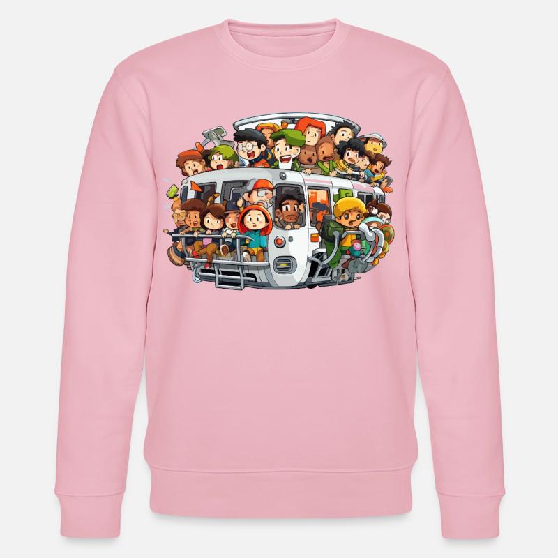 Bunt besetzte Bus Szene - Stanley/Stella Unisex Bio-Sweatshirt CHANGER  - Hellrosa