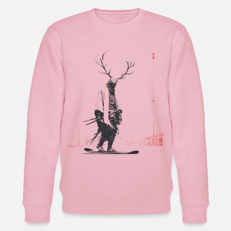 Waldgeist mit Geweihbaum - Sweat bio CHANGER Stanley/Stella Unisexe - rose pâle