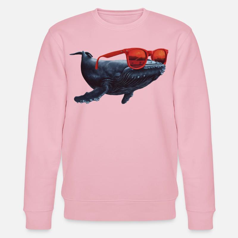 Wal mit Sonnenbrille - Stanley/Stella Unisex Bio-Sweatshirt CHANGER  - Hellrosa