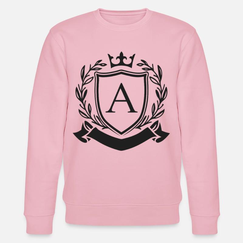 Adel Monogramm Wappen Krone Buchstabe A - Stanley/Stella Unisex Bio-Sweatshirt CHANGER  - Hellrosa
