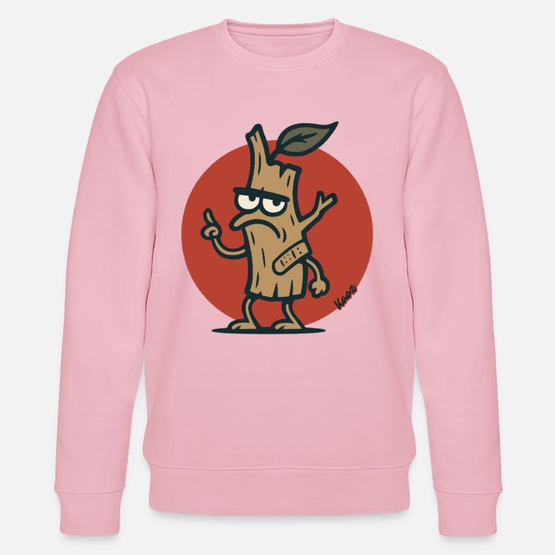 Grimmiger Baum Ast Baumstumpf mit Gesicht - Stanley/Stella Unisex Bio-Sweatshirt CHANGER  - Hellrosa