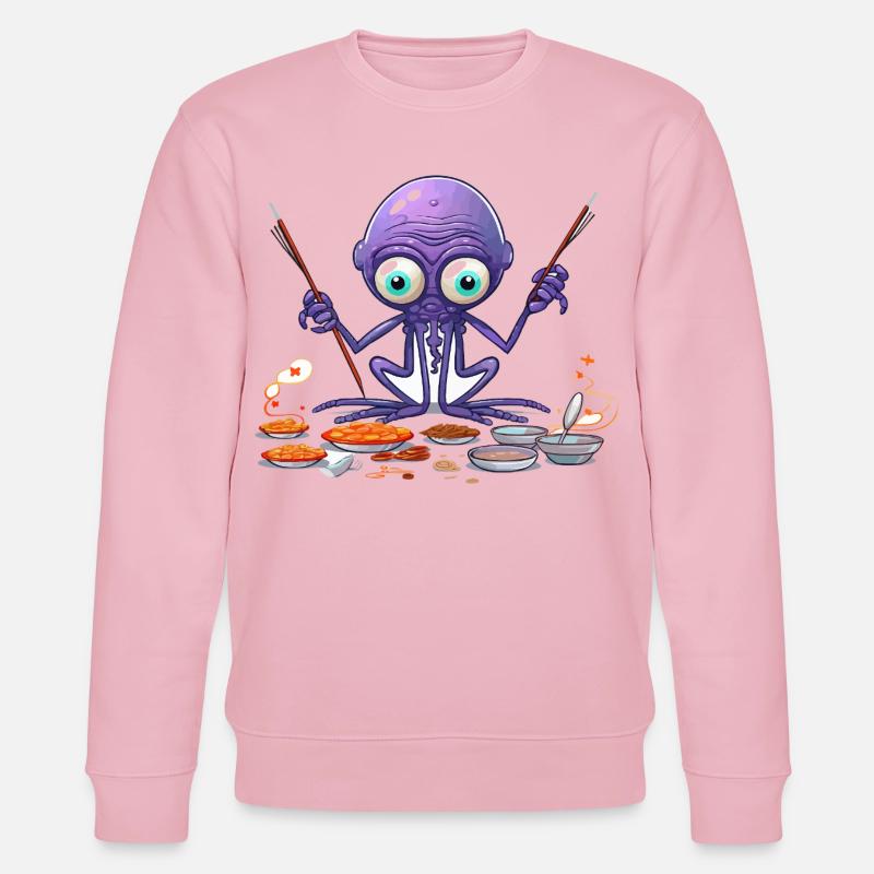 Der Algen-Octopus Küchenchef - Stanley/Stella Unisex Bio-Sweatshirt CHANGER  - Hellrosa
