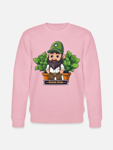 Green Gardener Gnome Comic - Stanley/Stella CHANGER Unisex Organic Sweatshirt - cotton pink