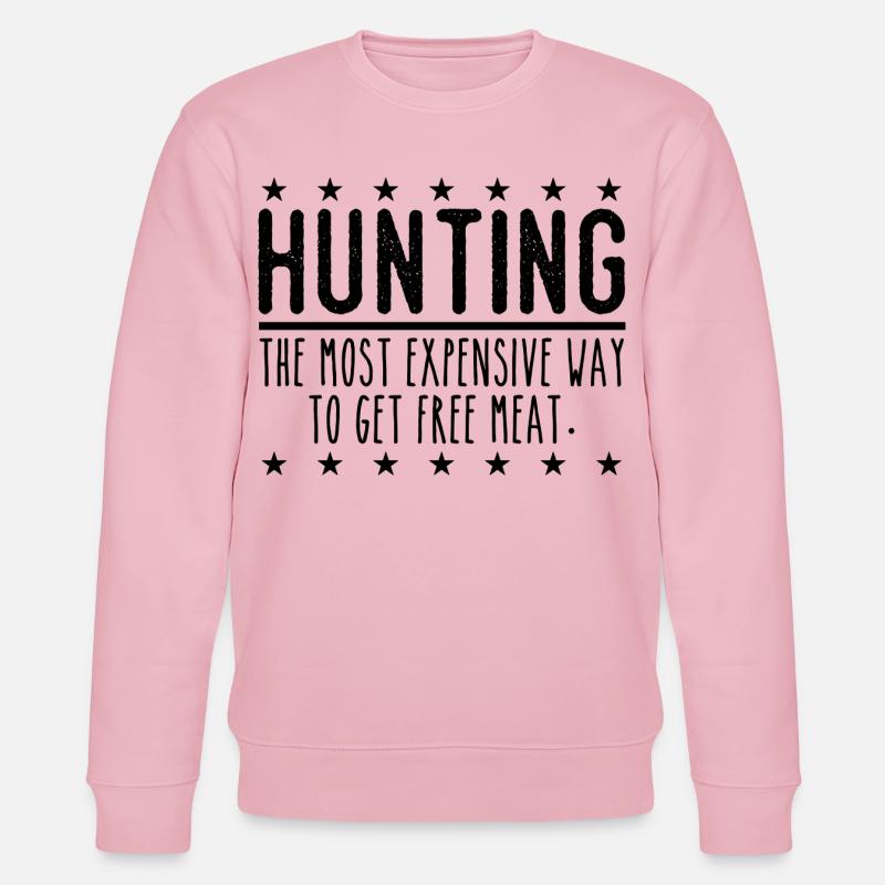 Jäger Lustiger Spruch – Gratis Fleisch Design - Stanley/Stella Unisex Bio-Sweatshirt CHANGER  - Hellrosa