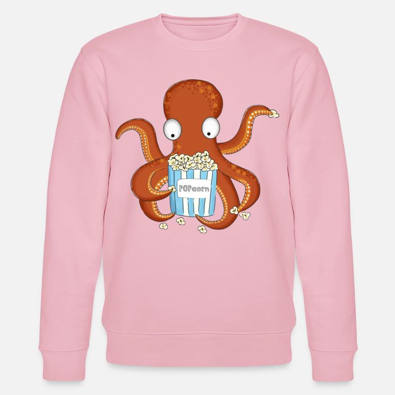 Popcorn Krake - Stanley/Stella Unisex Bio-Sweatshirt CHANGER - Hellrosa