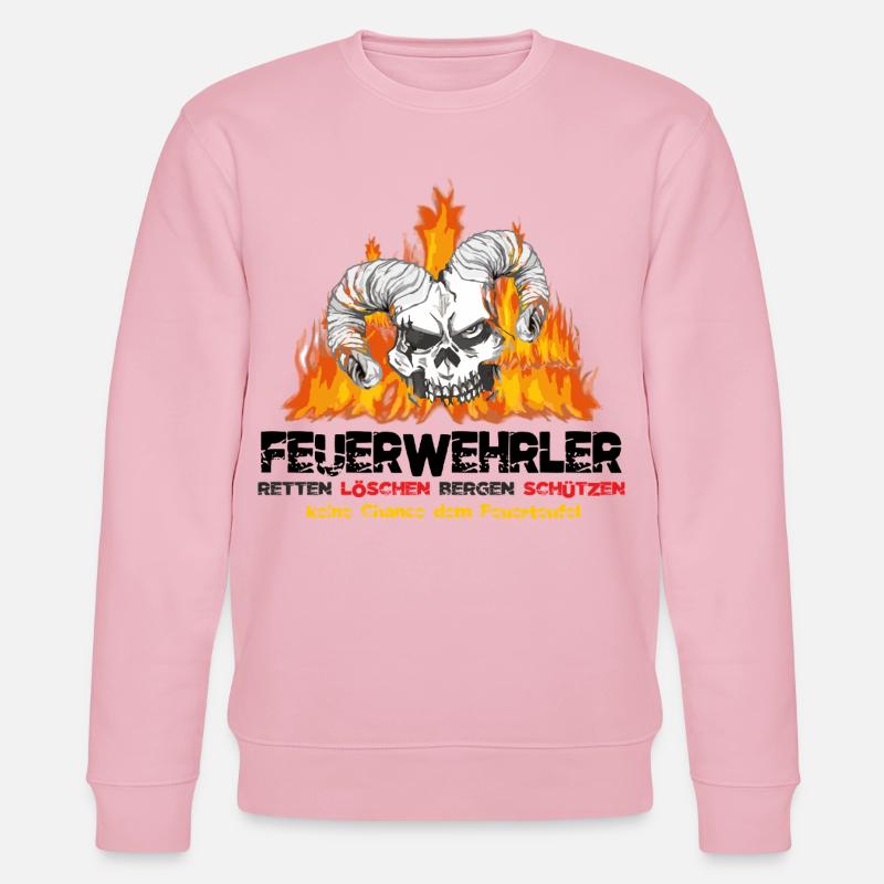 Pompier Fire Devil - Sweat bio CHANGER Stanley/Stella Unisexe - rose pâle