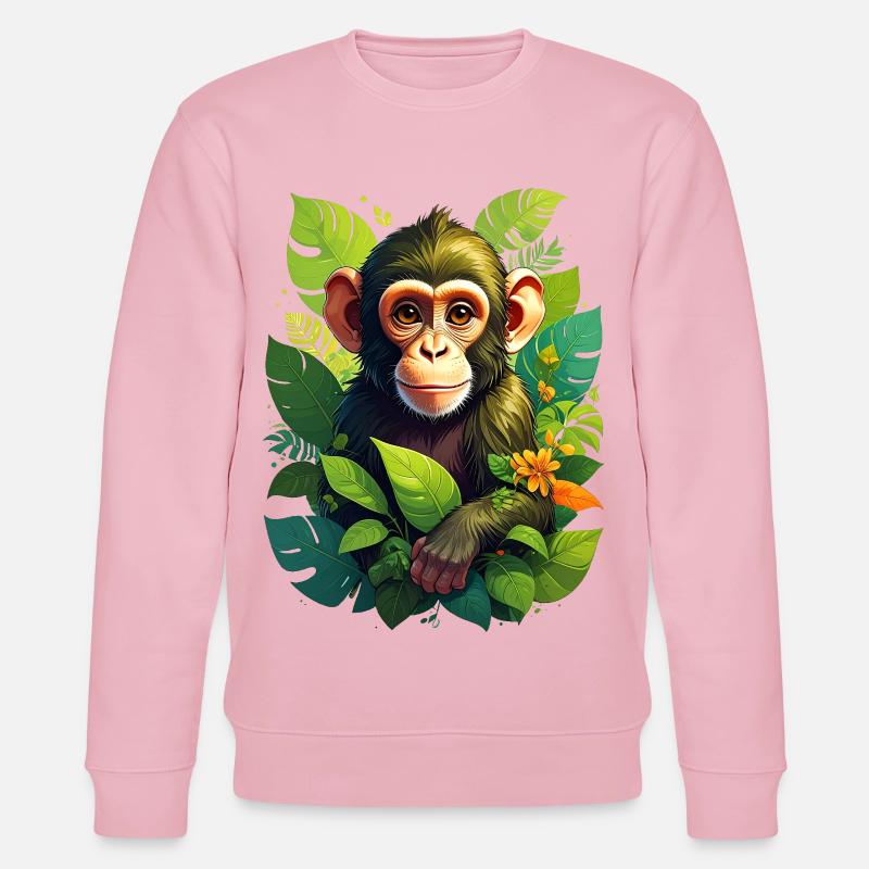 Ein Affe im Dschungel - Stanley/Stella Unisex Bio-Sweatshirt CHANGER  - Hellrosa