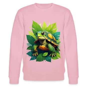 Schildkröte - Stanley/Stella Unisex Bio-Sweatshirt CHANGER  - Hellrosa - Vorne - Jaron (178cm) & Liana (172cm)