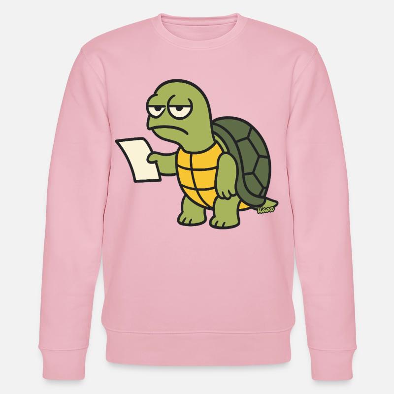 Langsame Schildkröte mit Papier - Stanley/Stella Unisex Bio-Sweatshirt CHANGER  - Hellrosa