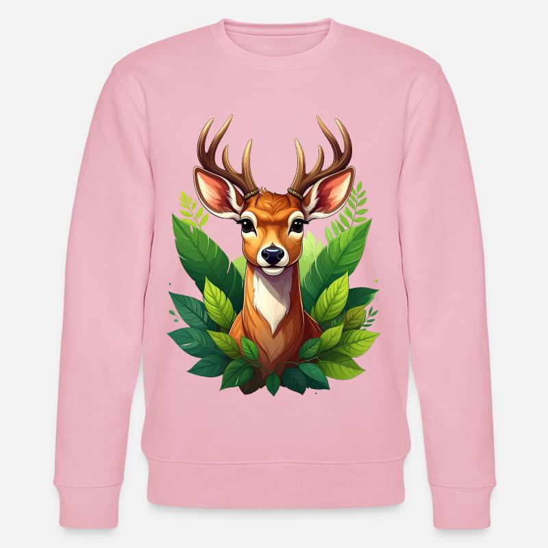 Ein Reh oder Hirsch im Wald - Stanley/Stella Unisex Bio-Sweatshirt CHANGER  - Hellrosa