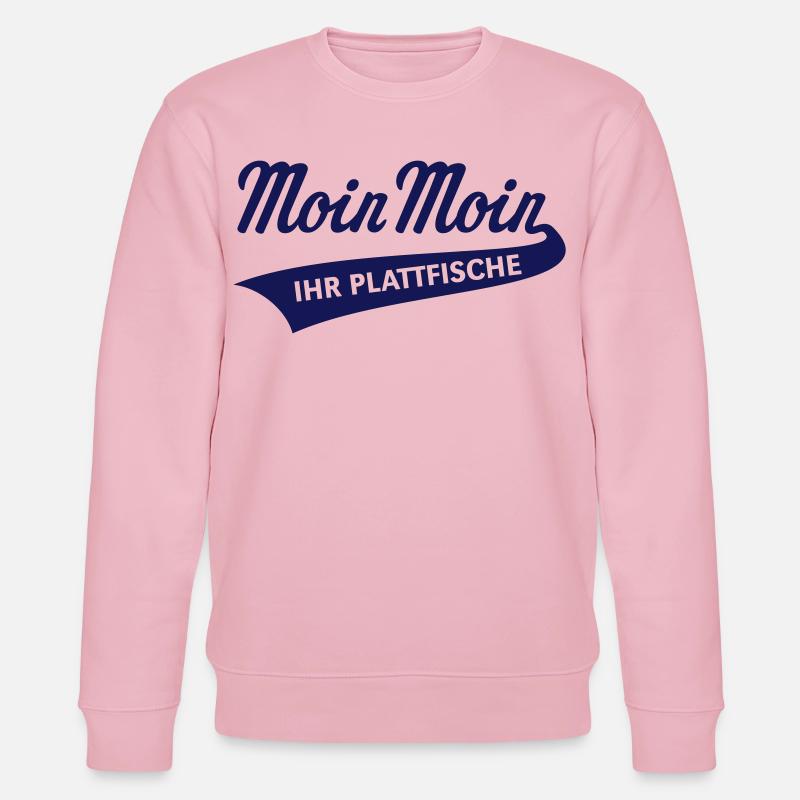 Moin Moin – Ihr Plattfische (Plattdeutsch / Navy) - Stanley/Stella Unisex Bio-Sweatshirt CHANGER  - Hellrosa
