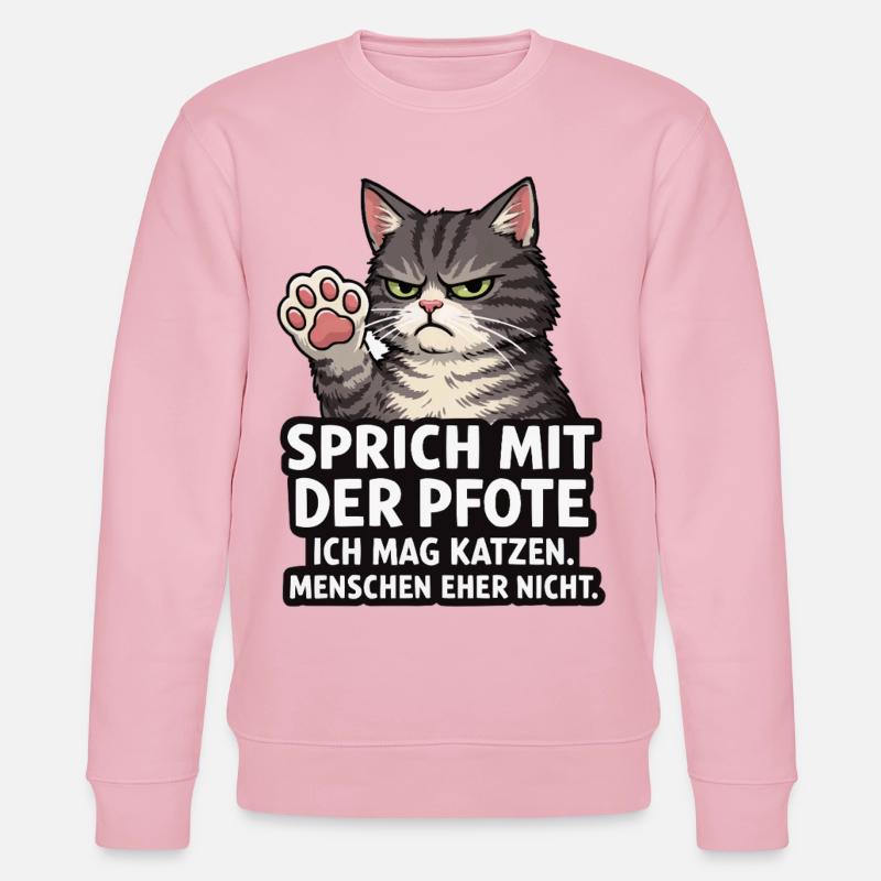 Parle à la Patte – Chat Grognon - Sweat bio CHANGER Stanley/Stella Unisexe - rose pâle