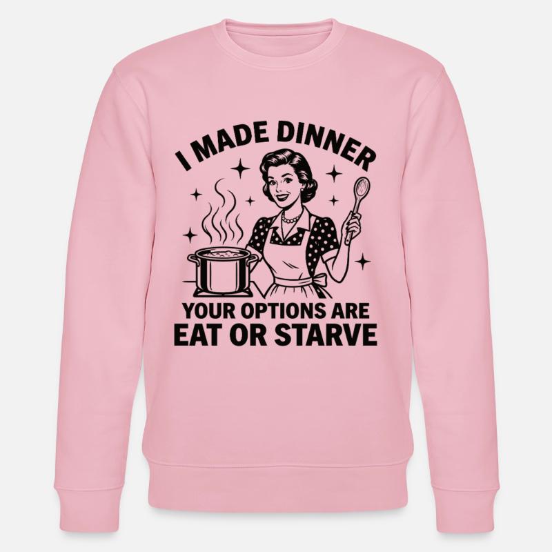 Küchen-Chef: Friss oder stirb! - Stanley/Stella Unisex Bio-Sweatshirt CHANGER  - Hellrosa