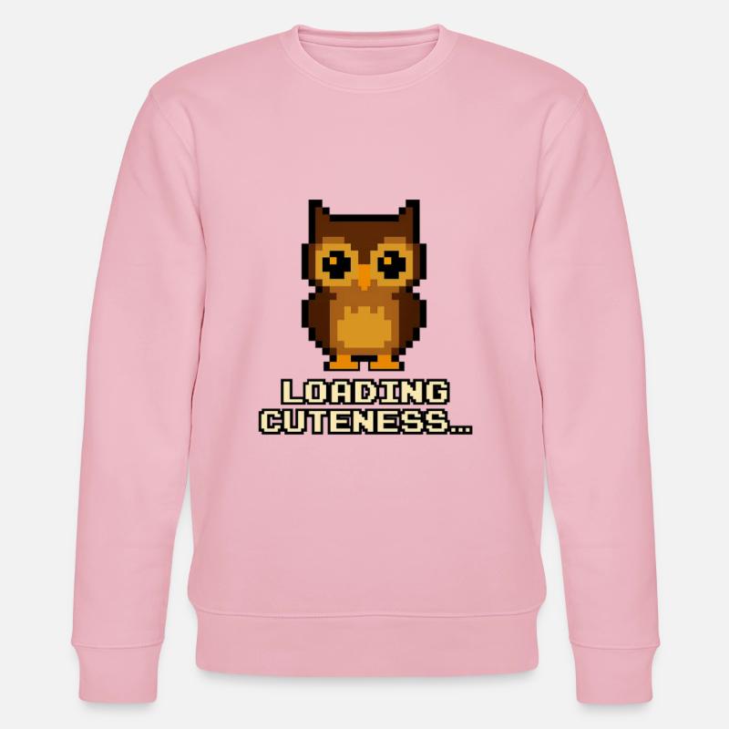 Pixel Eulen Loading Cuteness - Stanley/Stella Unisex Bio-Sweatshirt CHANGER  - Hellrosa