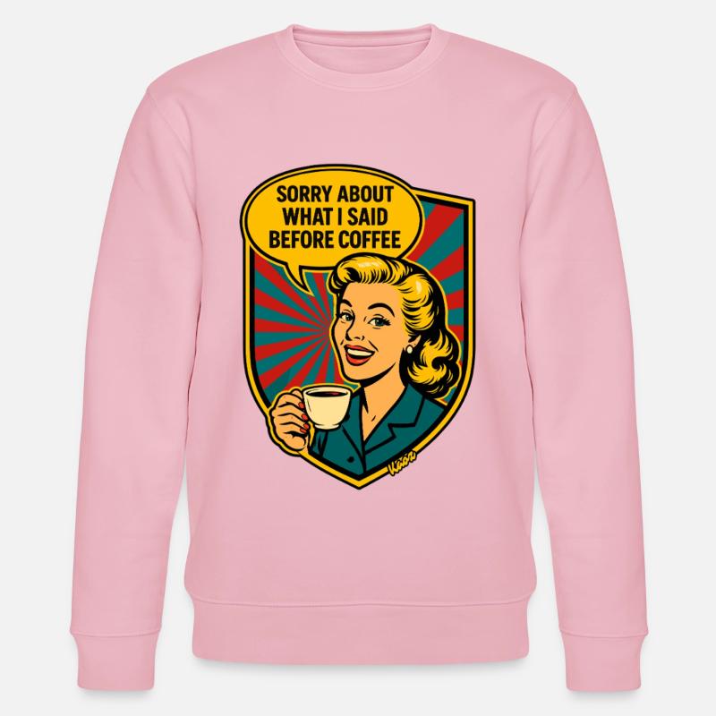 Bevor Kaffee – Retro Meme - Stanley/Stella Unisex Bio-Sweatshirt CHANGER  - Hellrosa