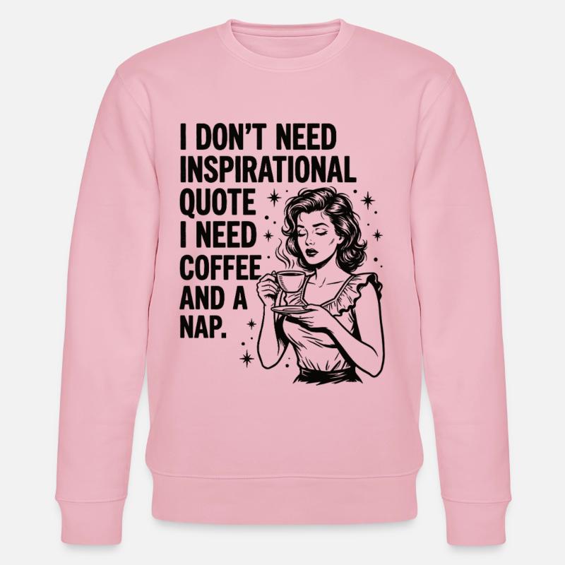 Echte Kaffeeliebe Nickerchen Statement - Stanley/Stella Unisex Bio-Sweatshirt CHANGER  - Hellrosa
