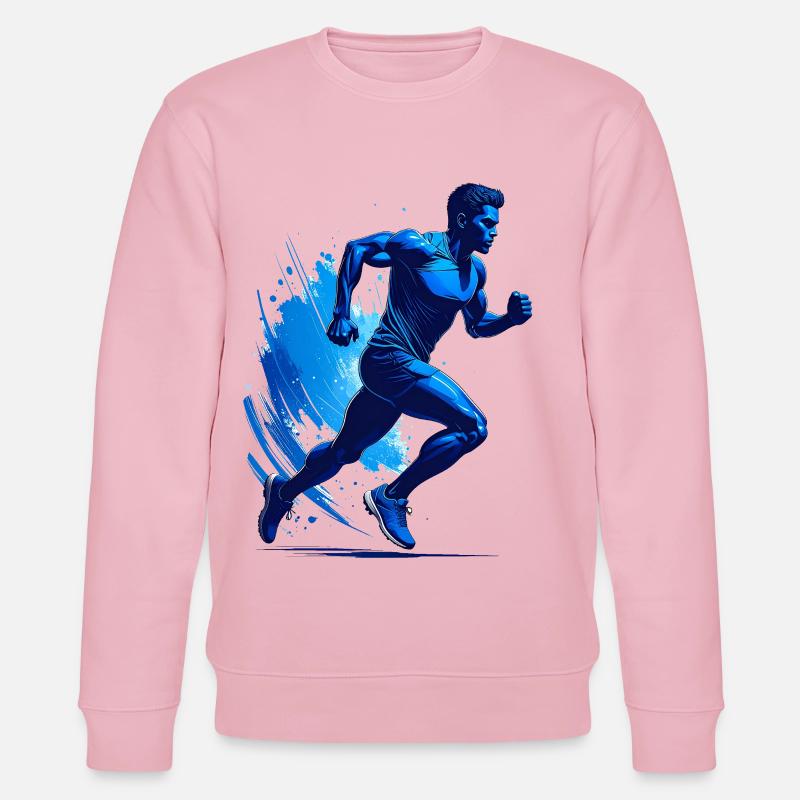 Silhouette eines Läufers - Stanley/Stella Unisex Bio-Sweatshirt CHANGER  - Hellrosa