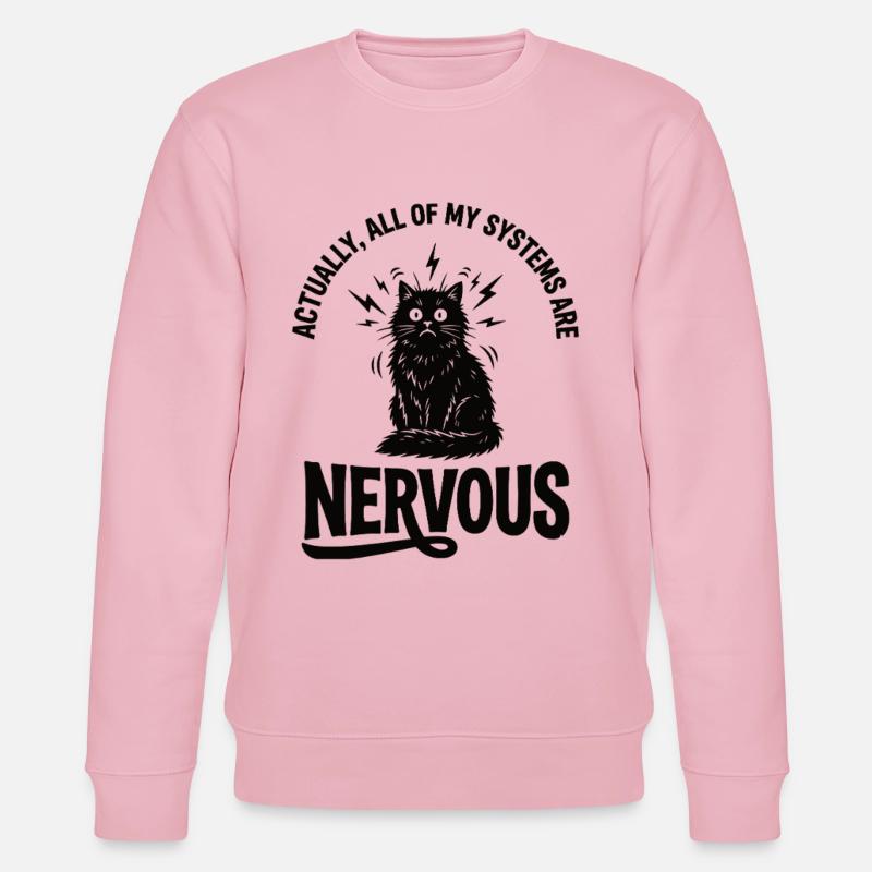 Echte Ironie Katze Nervensystem Statement - Stanley/Stella Unisex Bio-Sweatshirt CHANGER  - Hellrosa
