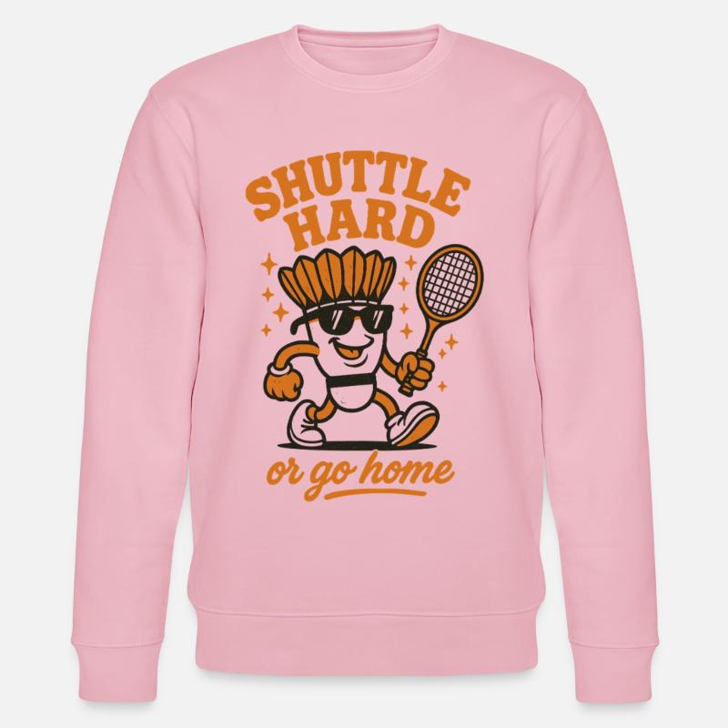 Navette Difficile | Motivation du badminton - Sweat bio CHANGER Stanley/Stella Unisexe - rose pâle