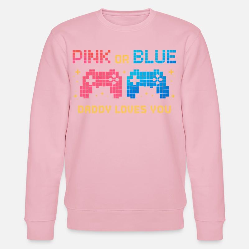 Pink or Blue Pixel Controller - Stanley/Stella Unisex Bio-Sweatshirt CHANGER  - Hellrosa