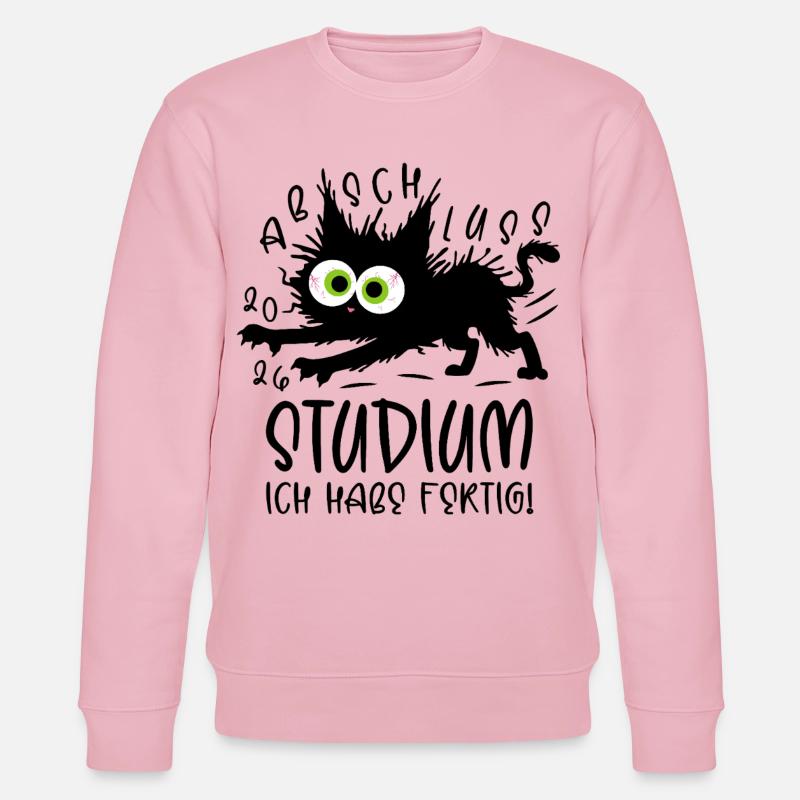Studium 2026 Ich habe fertig! Katze - Stanley/Stella Unisex Bio-Sweatshirt CHANGER  - Hellrosa