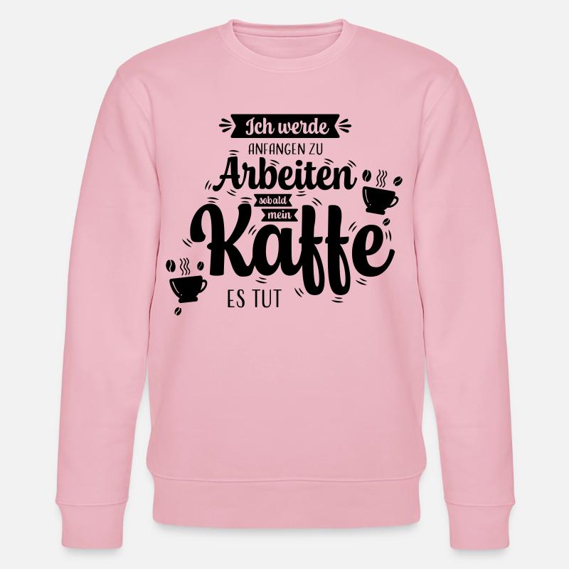 Kaffee_Spruch - Stanley/Stella Unisex Bio-Sweatshirt CHANGER  - Hellrosa