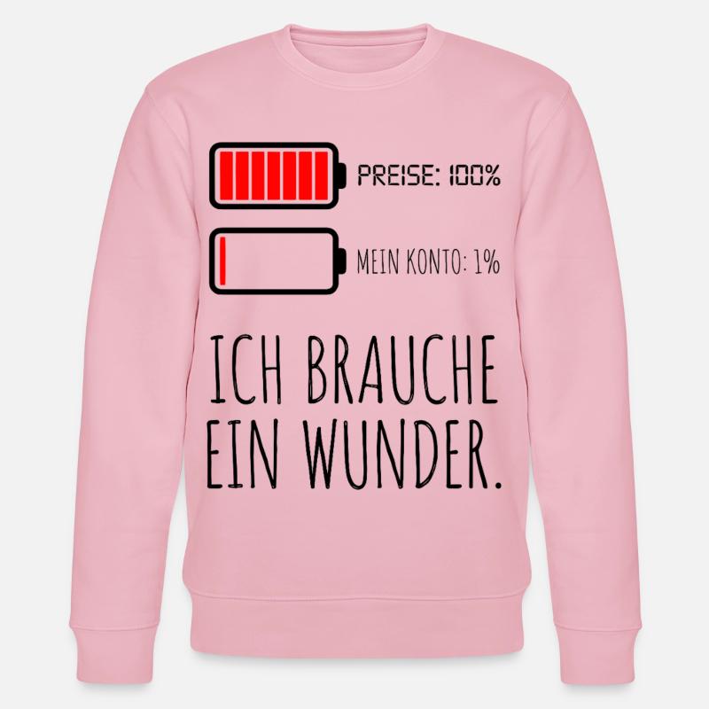 Prix, 100 % Mon compte 1 % - Sweat bio CHANGER Stanley/Stella Unisexe - rose pâle