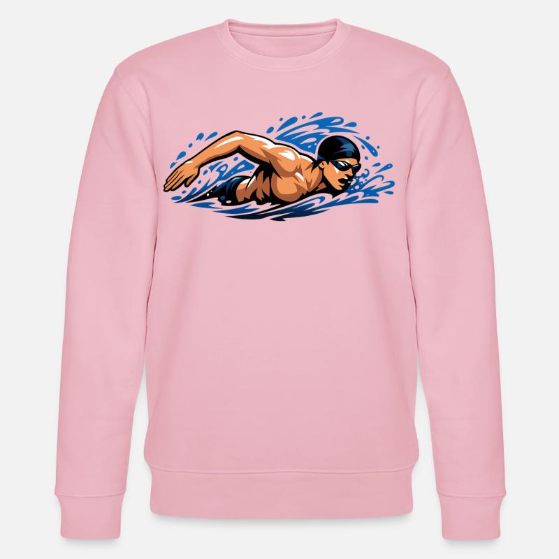 Freistil Schwimmer Dynamisches Wasser - Stanley/Stella Unisex Bio-Sweatshirt CHANGER  - Hellrosa
