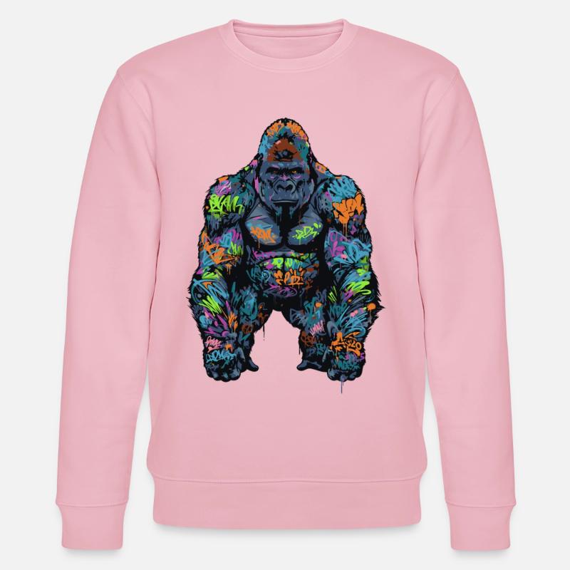Graffiti Gorilla - Stanley/Stella Unisex Bio-Sweatshirt CHANGER  - Hellrosa