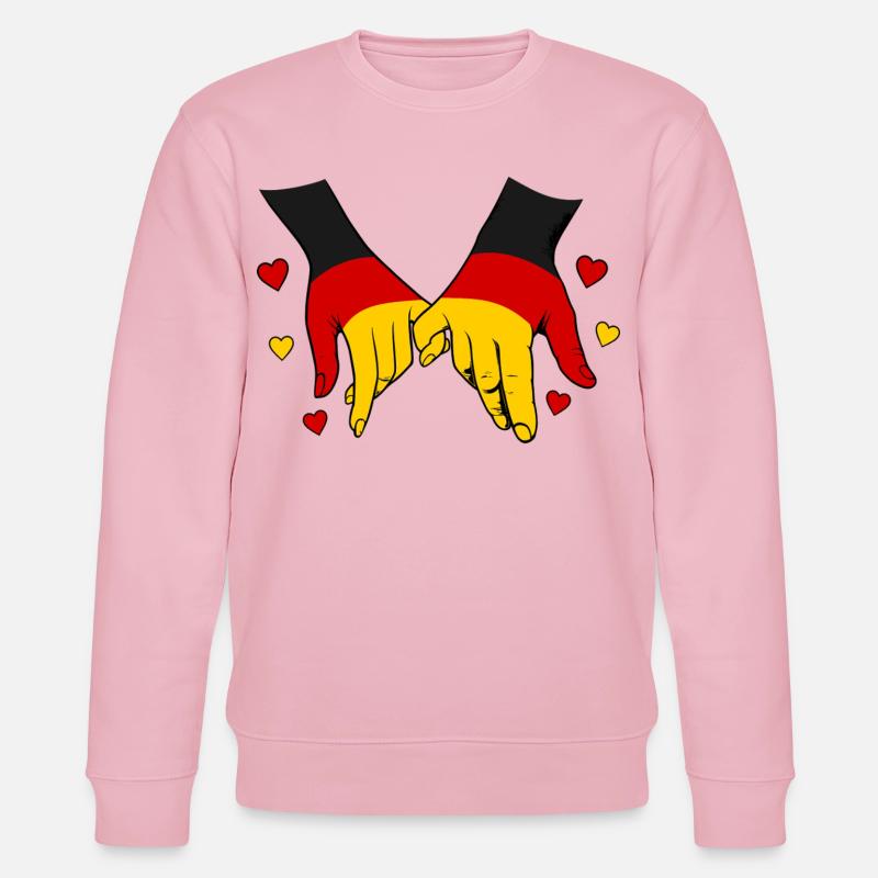 Drapeau allemand main dans la main - Sweat bio CHANGER Stanley/Stella Unisexe - rose pâle