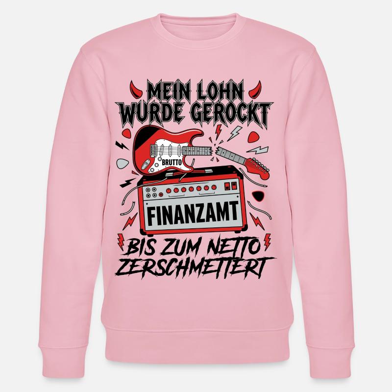 Mein Lohn Wurde Gerockt - Stanley/Stella Unisex Bio-Sweatshirt CHANGER  - Hellrosa