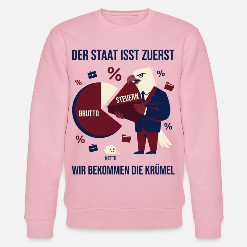 The state eats first - Stanley/Stella CHANGER Unisex Organic Sweatshirt - cotton pink