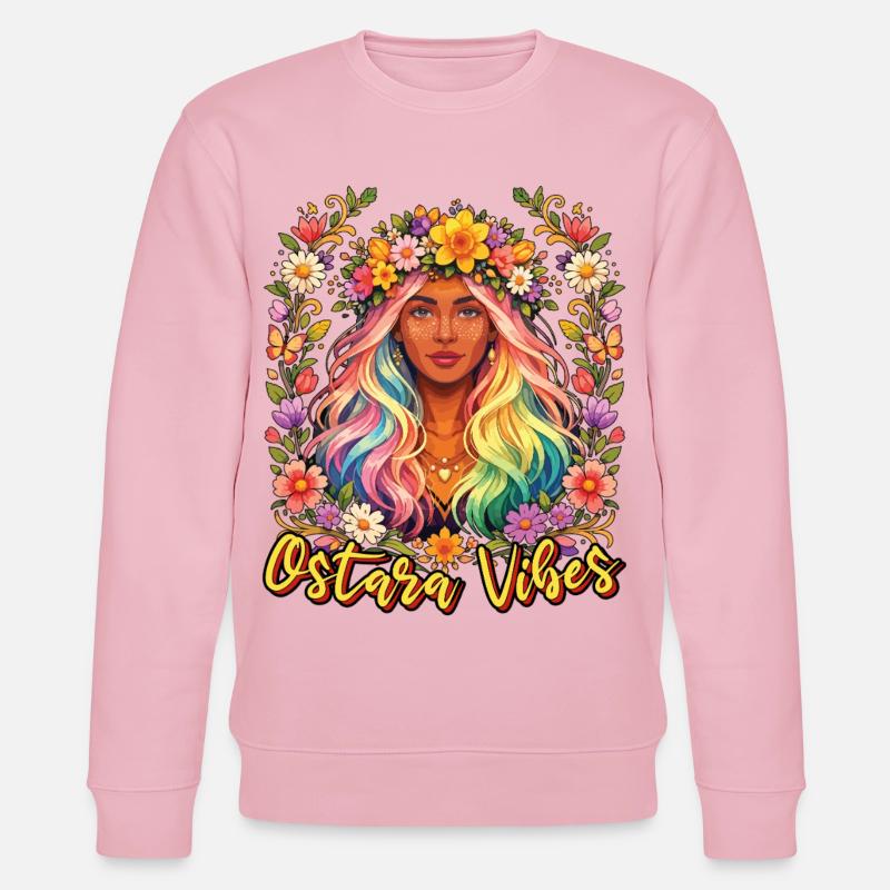 Ostara Vibes Joyeuses Pâques Ostara - Sweat bio CHANGER Stanley/Stella Unisexe - rose pâle