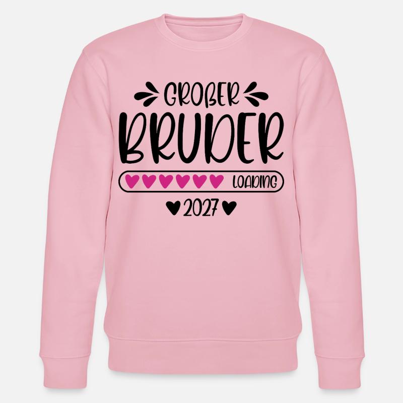 Großer Bruder 2027 loading Herzchen Ladebalken - Stanley/Stella Unisex Bio-Sweatshirt CHANGER  - Hellrosa