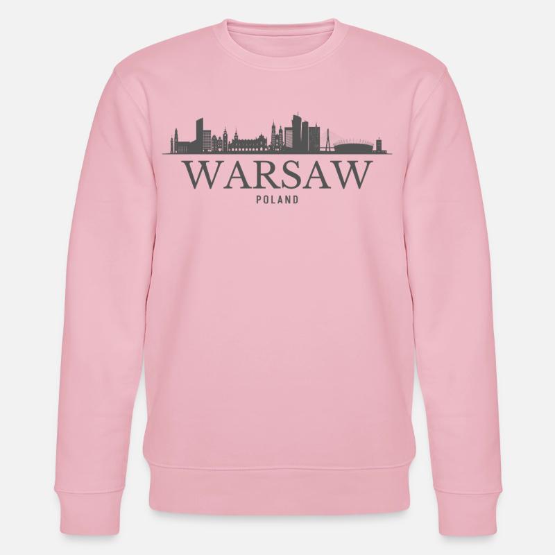 Varsovie, Pologne, silhouette de Varsovie - Sweat bio CHANGER Stanley/Stella Unisexe - rose pâle
