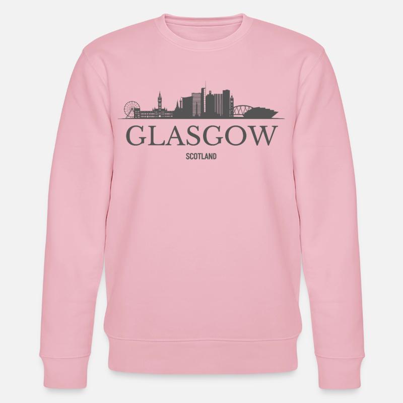 Glasgow, Écosse, silhouette de Glasgow - Sweat bio CHANGER Stanley/Stella Unisexe - rose pâle