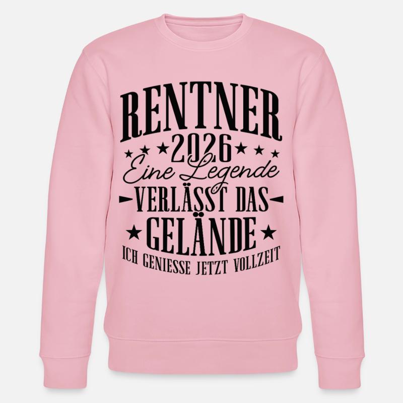 Rentner 2026 Rente Ruhestand Geschenk - Stanley/Stella Unisex Bio-Sweatshirt CHANGER  - Hellrosa