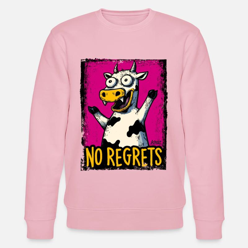 No Regrets Cow Pop Art - Stanley/Stella Unisex Bio-Sweatshirt CHANGER  - Hellrosa