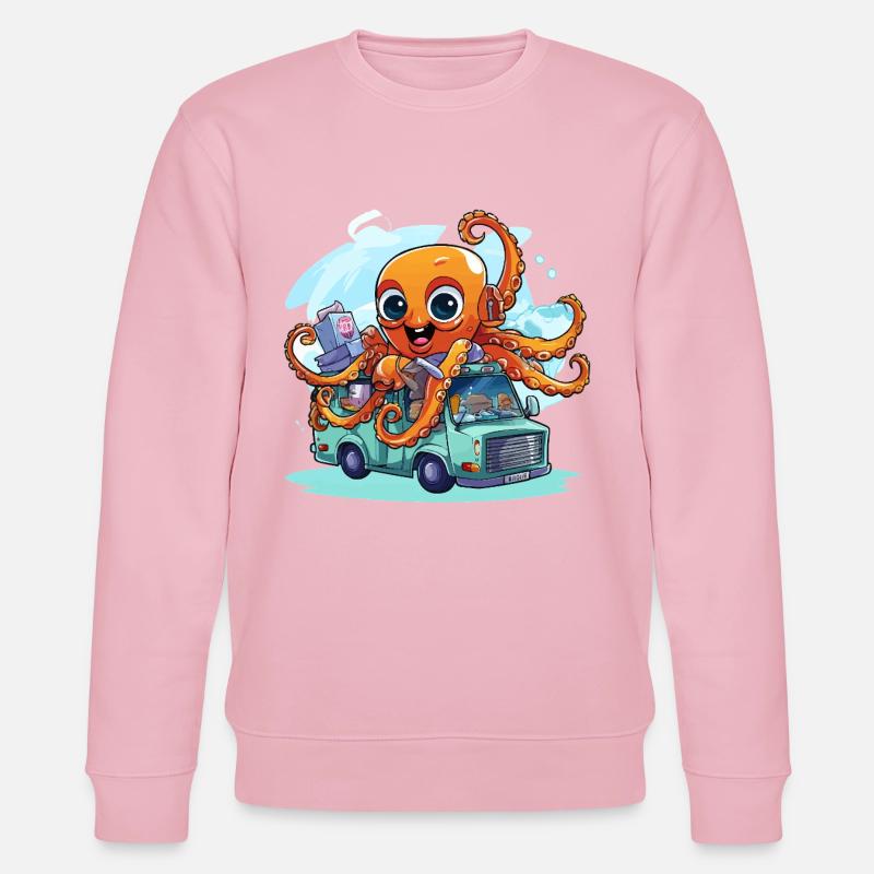 Capitaine calmar dans la camionnette - Sweat bio CHANGER Stanley/Stella Unisexe - rose pâle