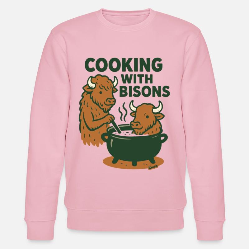 Kochen mit Bisons - Stanley/Stella Unisex Bio-Sweatshirt CHANGER  - Hellrosa