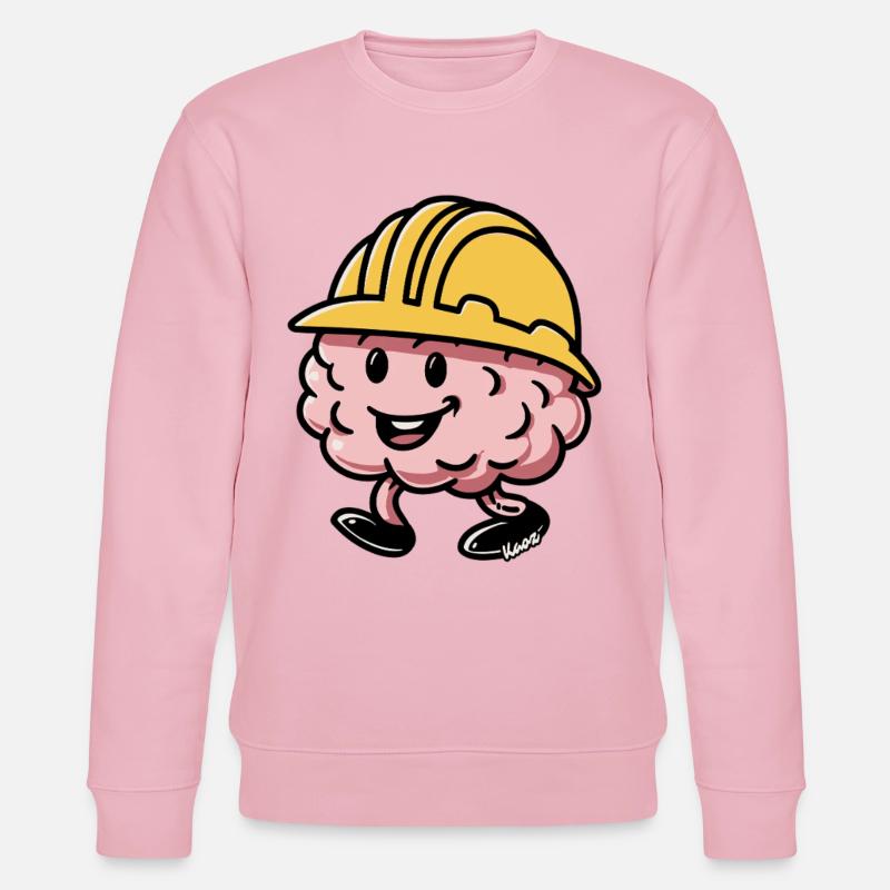 Brain Builder Hard Hat - Stanley/Stella CHANGER Unisex Organic Sweatshirt - cotton pink
