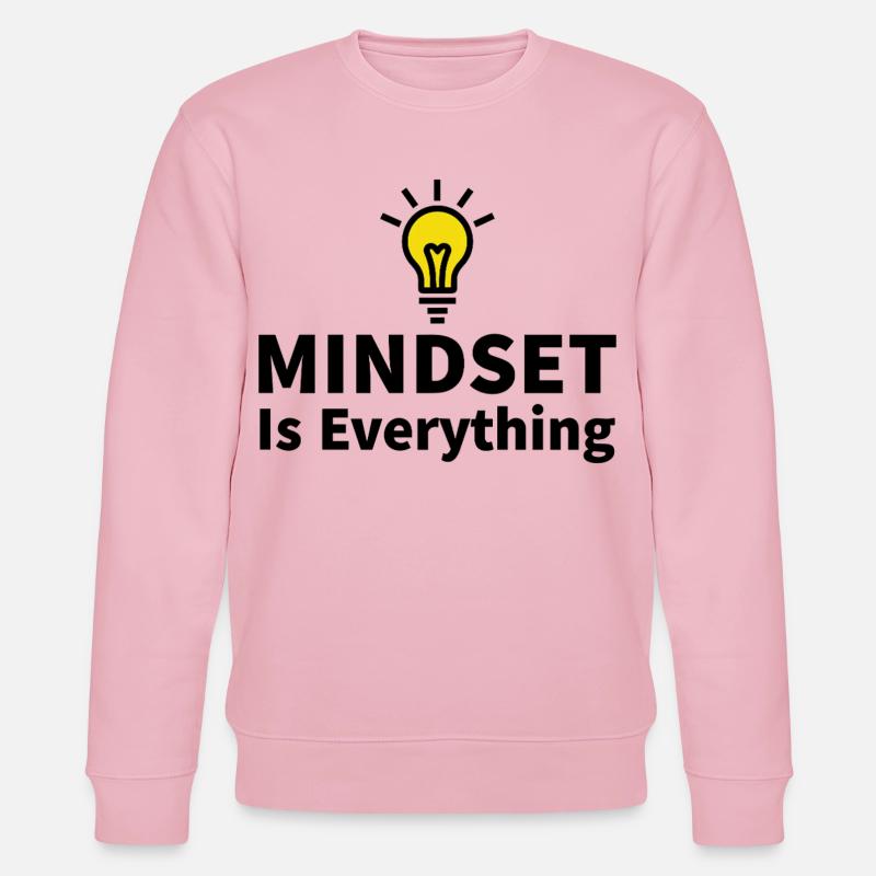 Mindset is everything Glühbirne Motivation Erfolg - Stanley/Stella Unisex Bio-Sweatshirt CHANGER  - Hellrosa