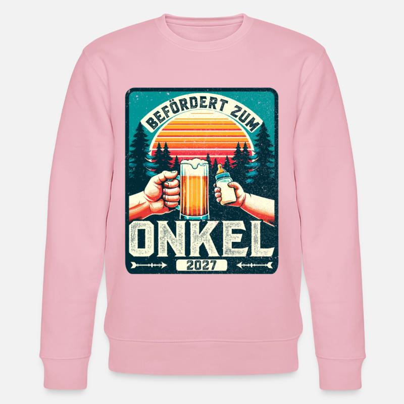 Werdender Onkel Befördert zum Onkel 2027 - Stanley/Stella Unisex Bio-Sweatshirt CHANGER  - Hellrosa