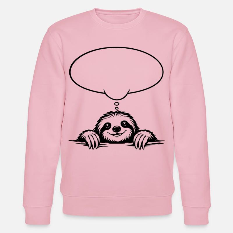 Faultier_mit_Denkblase - Stanley/Stella Unisex Bio-Sweatshirt CHANGER  - Hellrosa