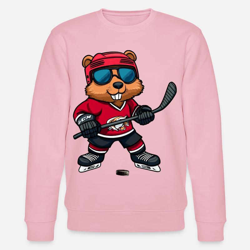 Biber Eishockey - Stanley/Stella Unisex Bio-Sweatshirt CHANGER  - Hellrosa