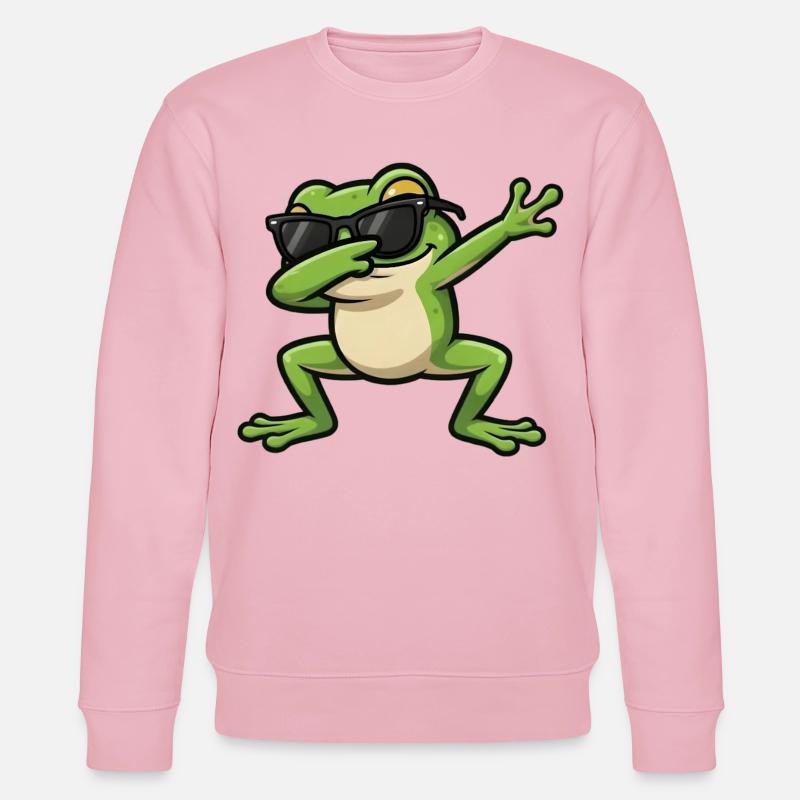 Grenouille à tamponner - Sweat bio CHANGER Stanley/Stella Unisexe - rose pâle