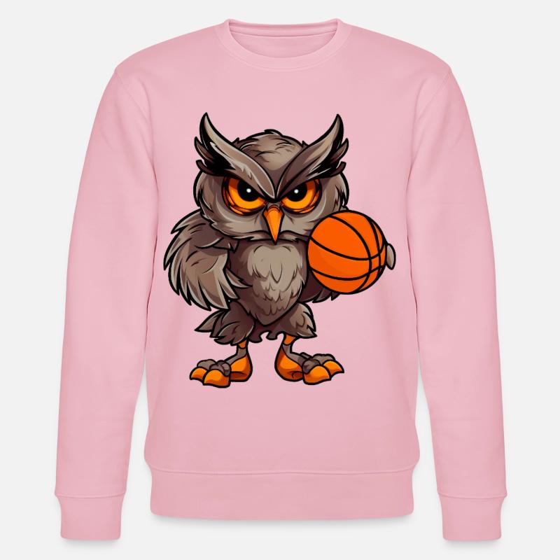 Basketball Eule - Stanley/Stella Unisex Bio-Sweatshirt CHANGER  - Hellrosa